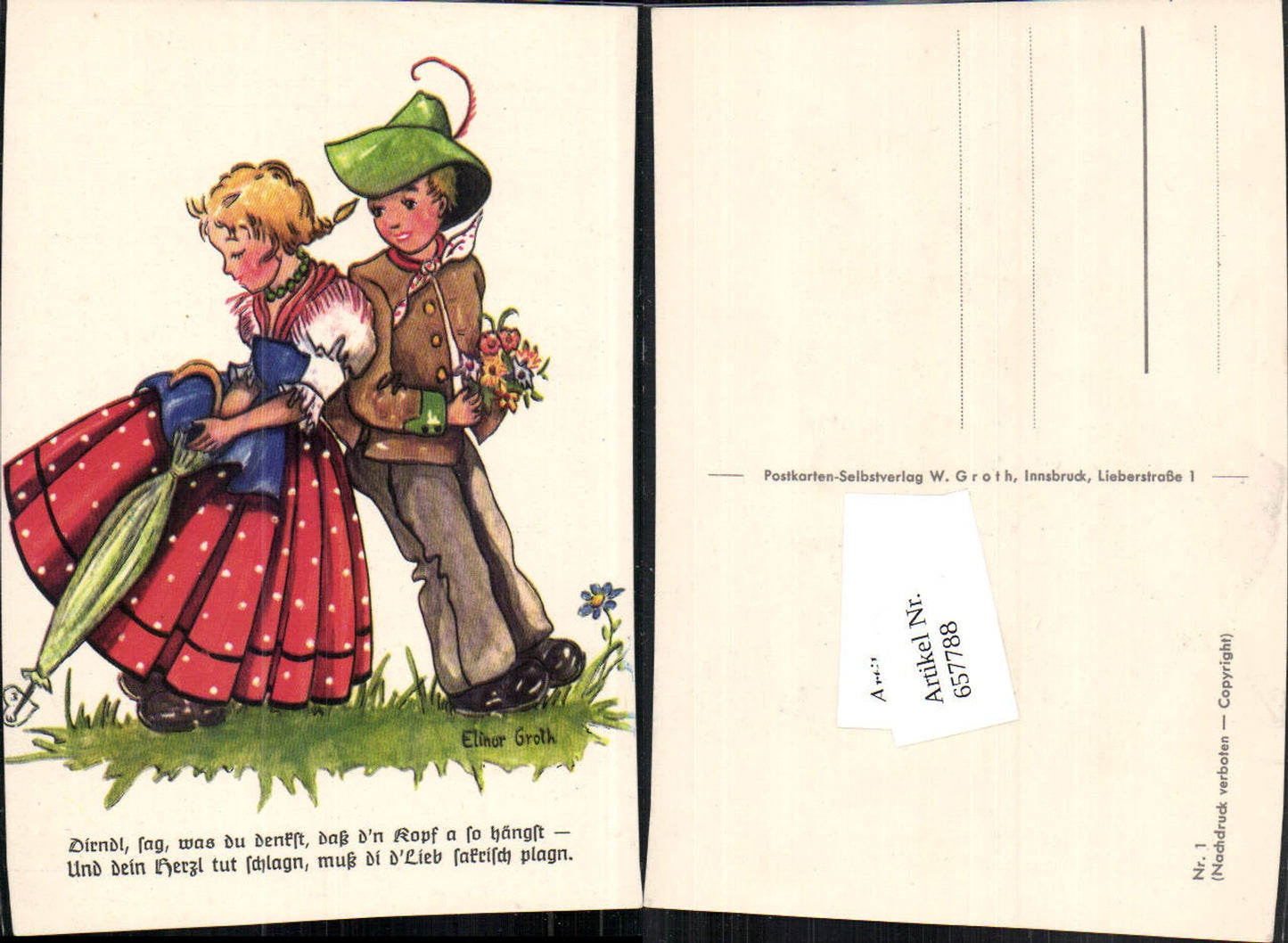 657788,Künstler AK Elinor Groth Nr. 1 Kinder Tracht