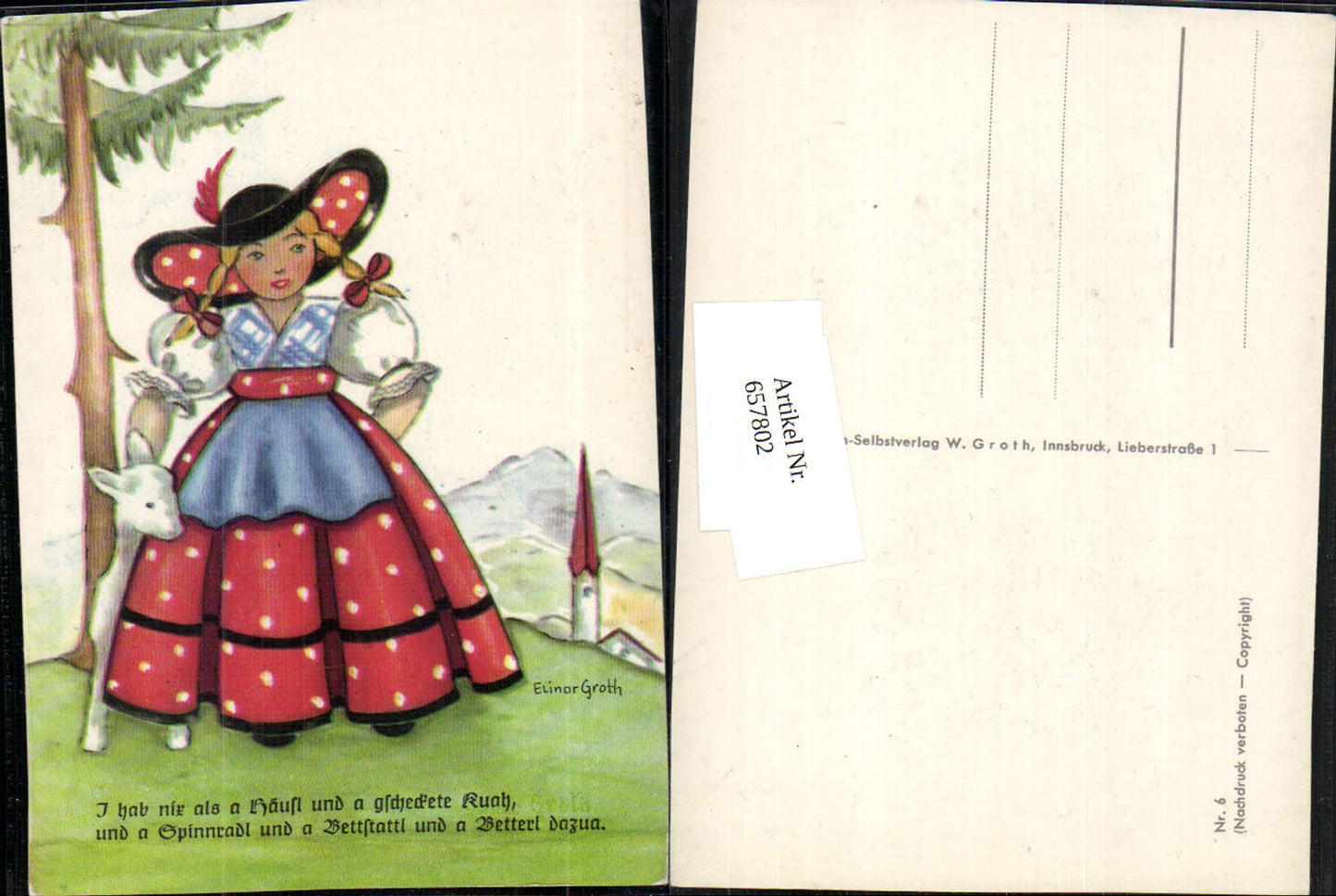 657802,Künstler AK Elinor Groth Nr. 6 Kinder Tracht
