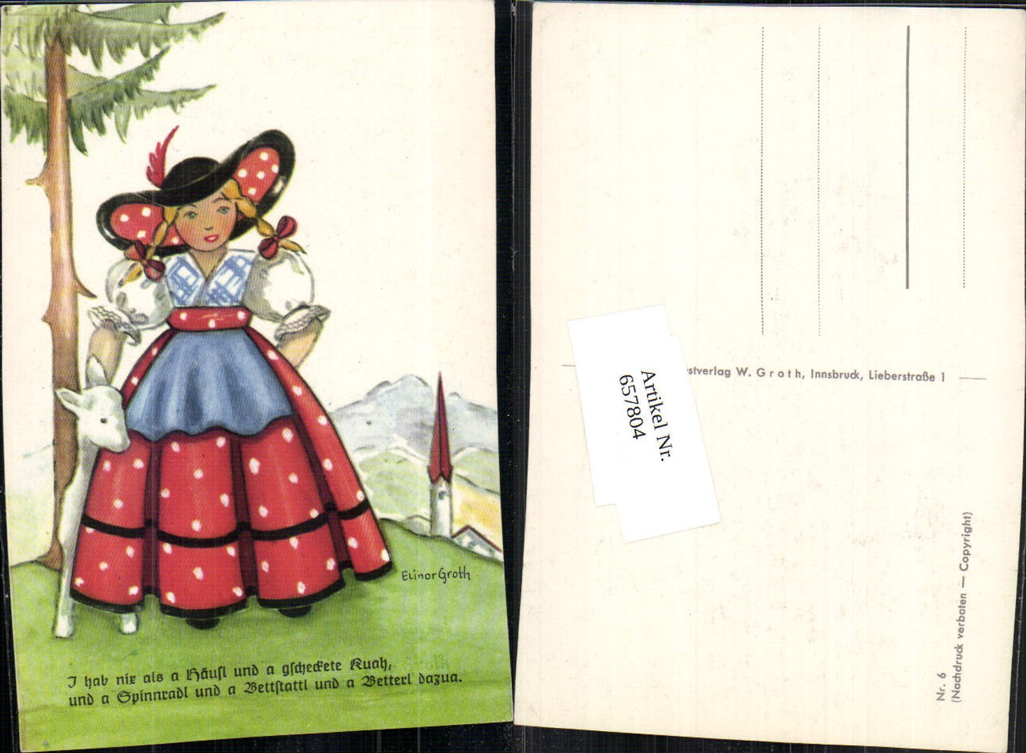 657804,Künstler AK Elinor Groth Nr. 6 Kinder Tracht