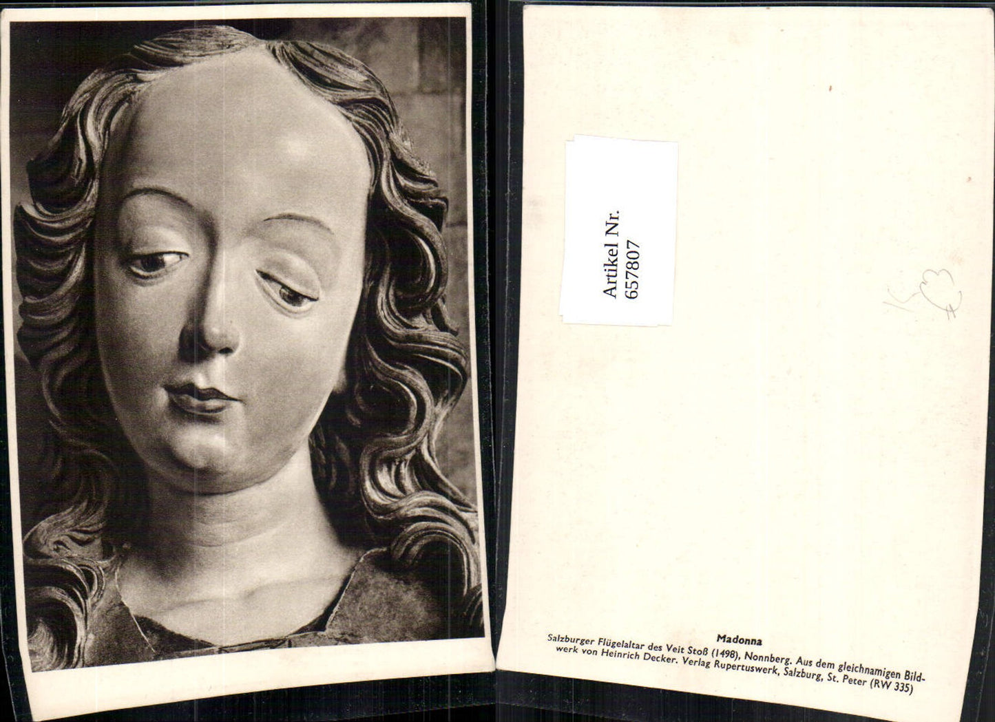657807,Künstler Ak Madonna Salzburg Flügelaltar Veit Stoß