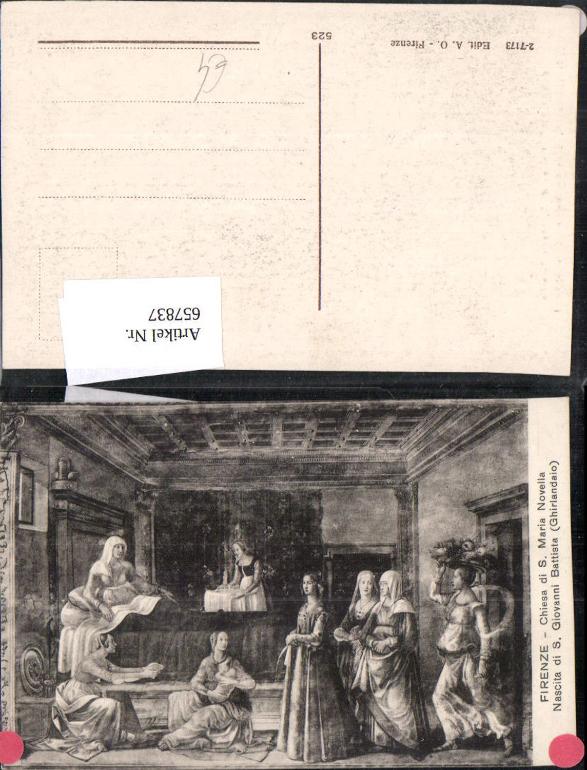 657837,Künstler Ak Ghirlandaio Nascita di S. Giovanni Battista Chiesa di S. Maria Novella