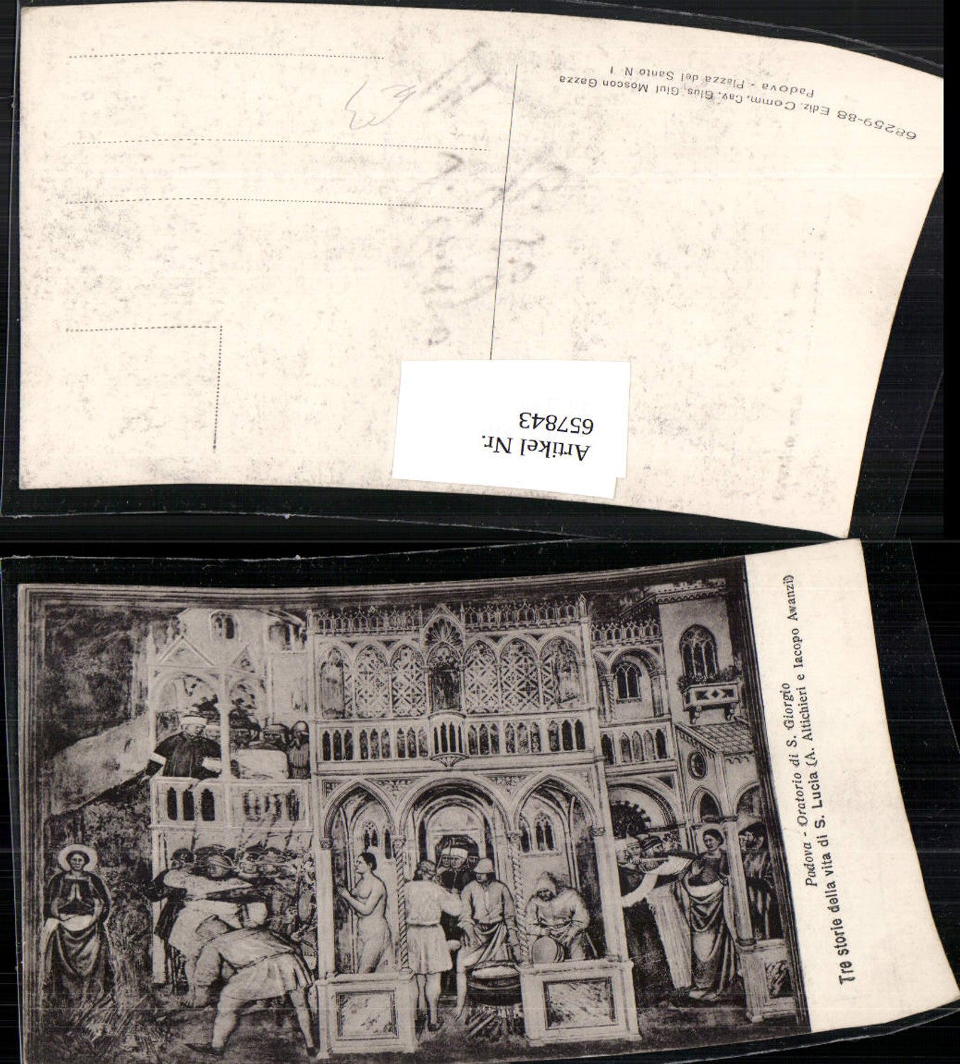 657843,Künstler Ak A. Altichieri e Iacopa Avanzi Tre storie della vita di S. Lucia
