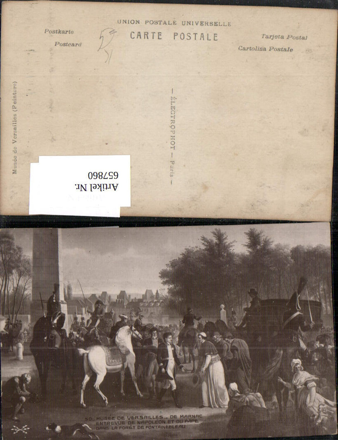 657860,Künstler Ak De Marnac Entreveu de Napoleon et ou Pape dans Fontainebleau