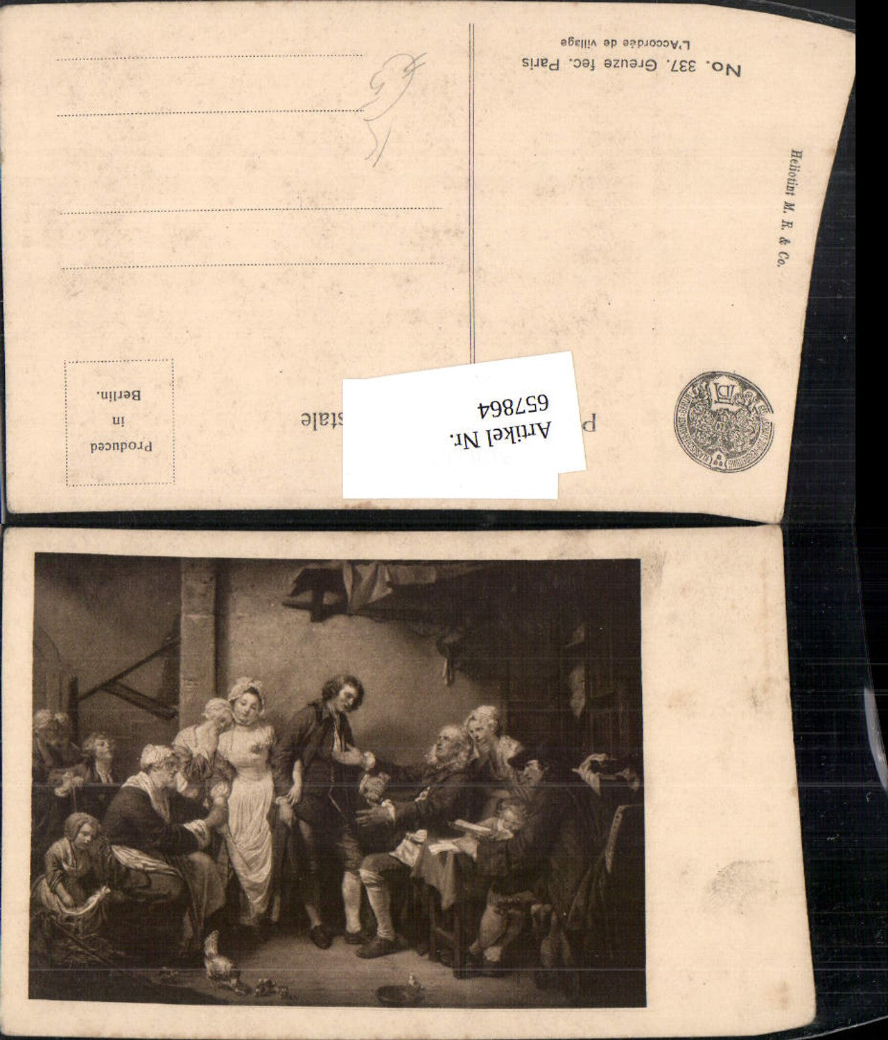 657864,Künstler Ak Greuze fec Paris L Accordee de village