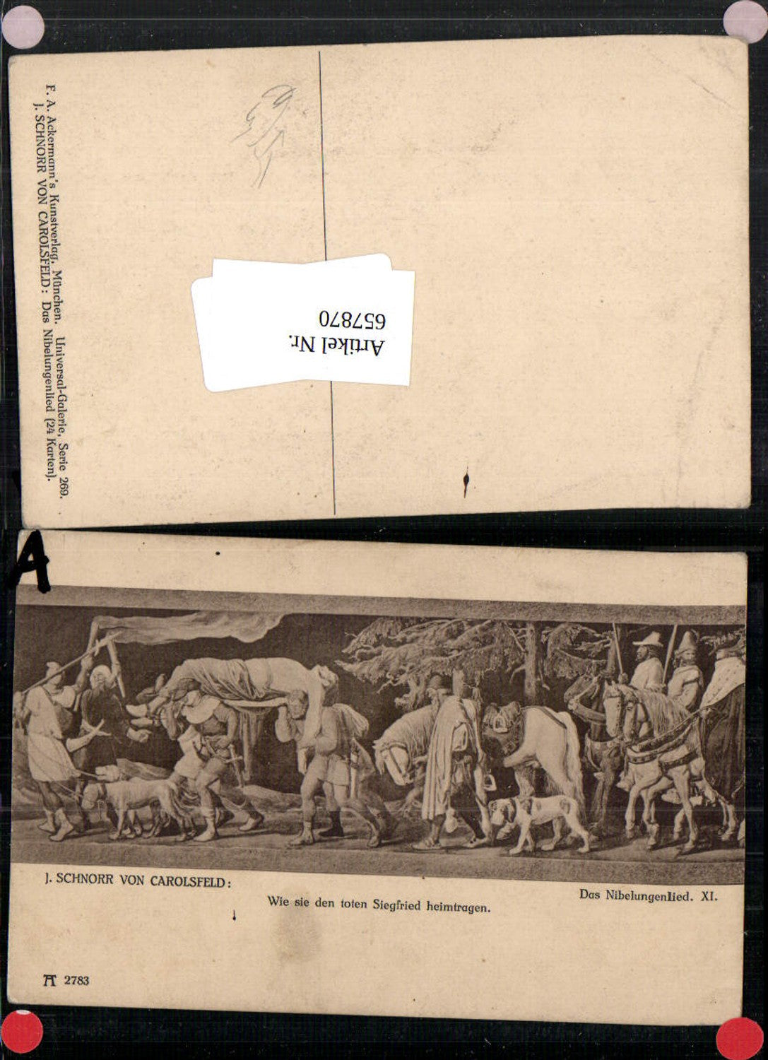 657870,Künstler Ak J. Schnorr v. Carolsfeld Nibelungenlied pub F. A. Ackermann 2783
