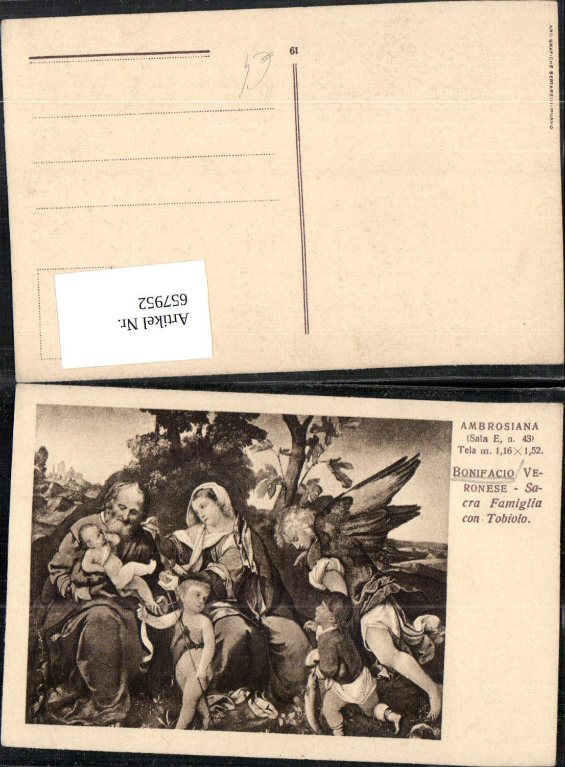 657952,Künstler Ak Bonifacio Veronese Sacra Famiglia con Tobiolo Engel