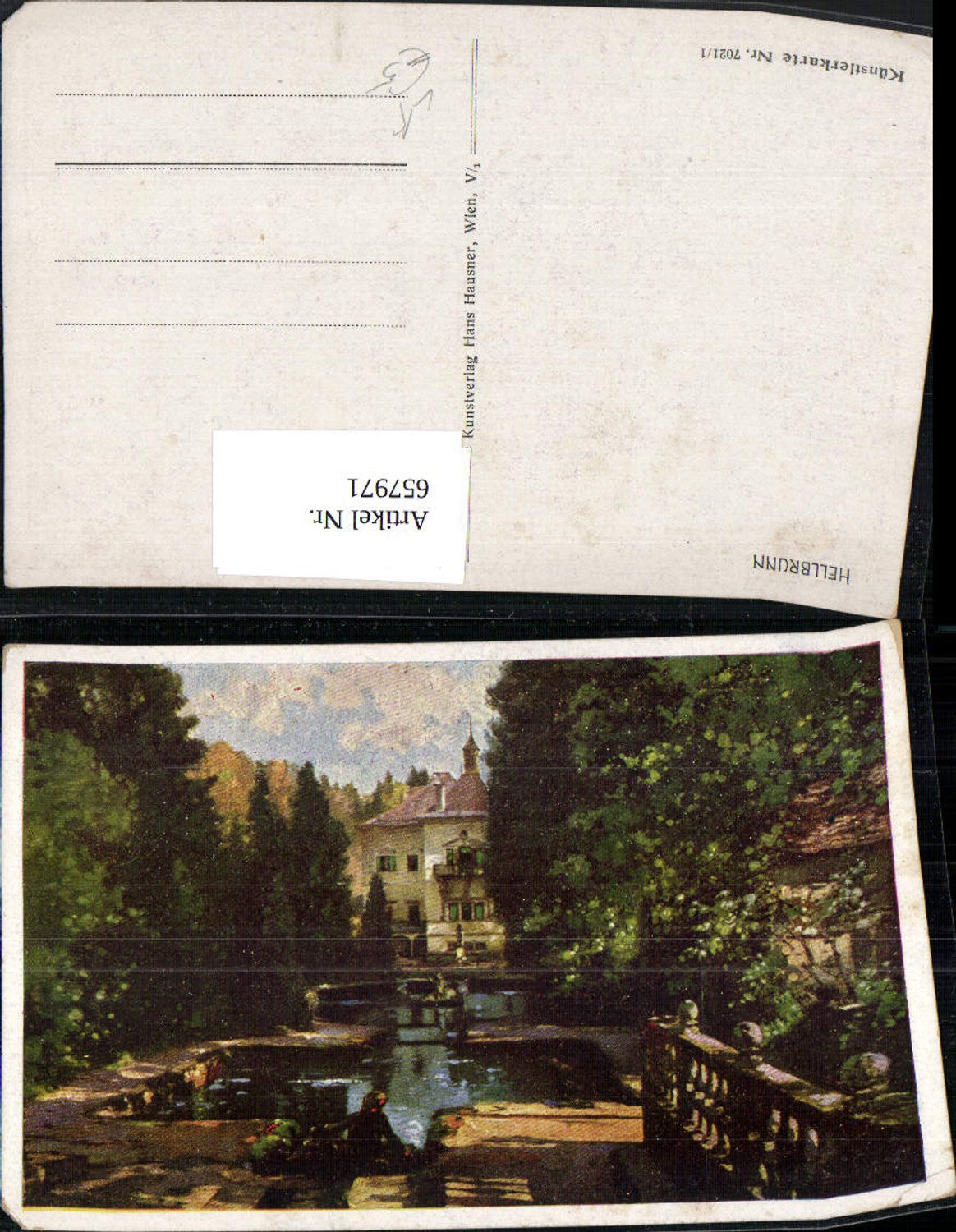 657971,Künstler Ak Hellbrunn Salzburg Schloss pub Hans Hausner 7021/1