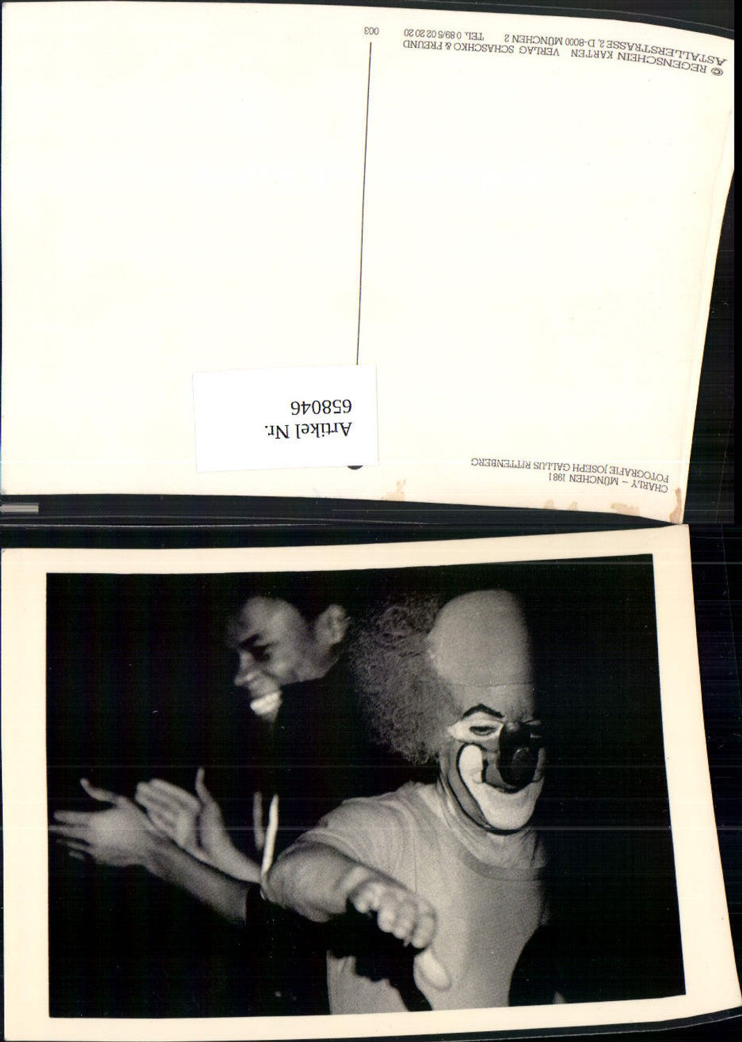 658046,Schauspieler Charly München 1981 Clown Zirkus