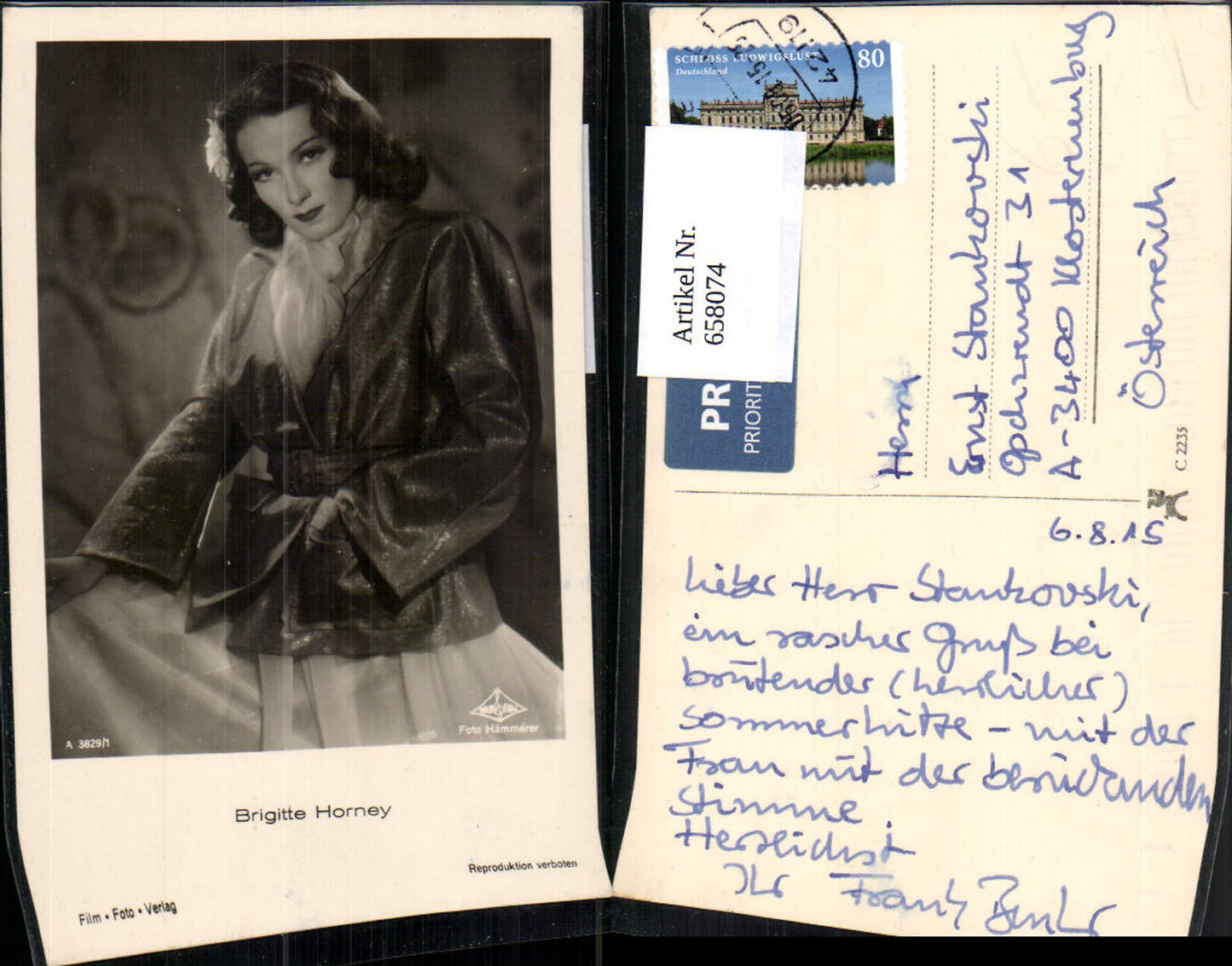 658074,Schauspielerin Brigitte Horney pub Film Foto Verlag A 3829/1