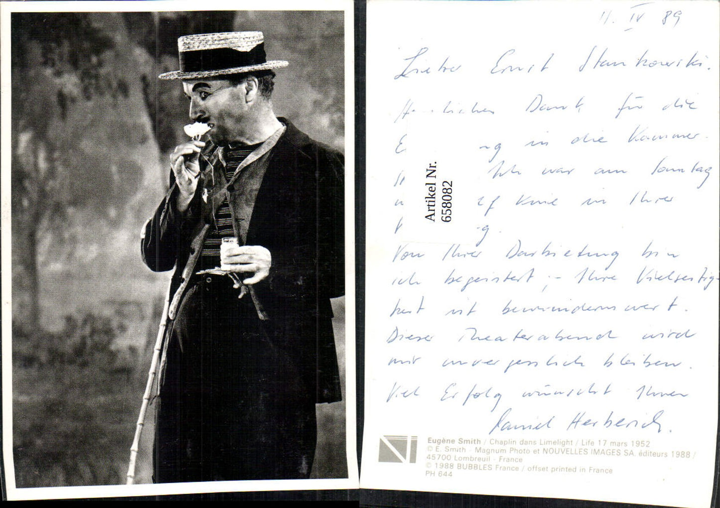 658082,Schauspieler Chaplin dans Limelight