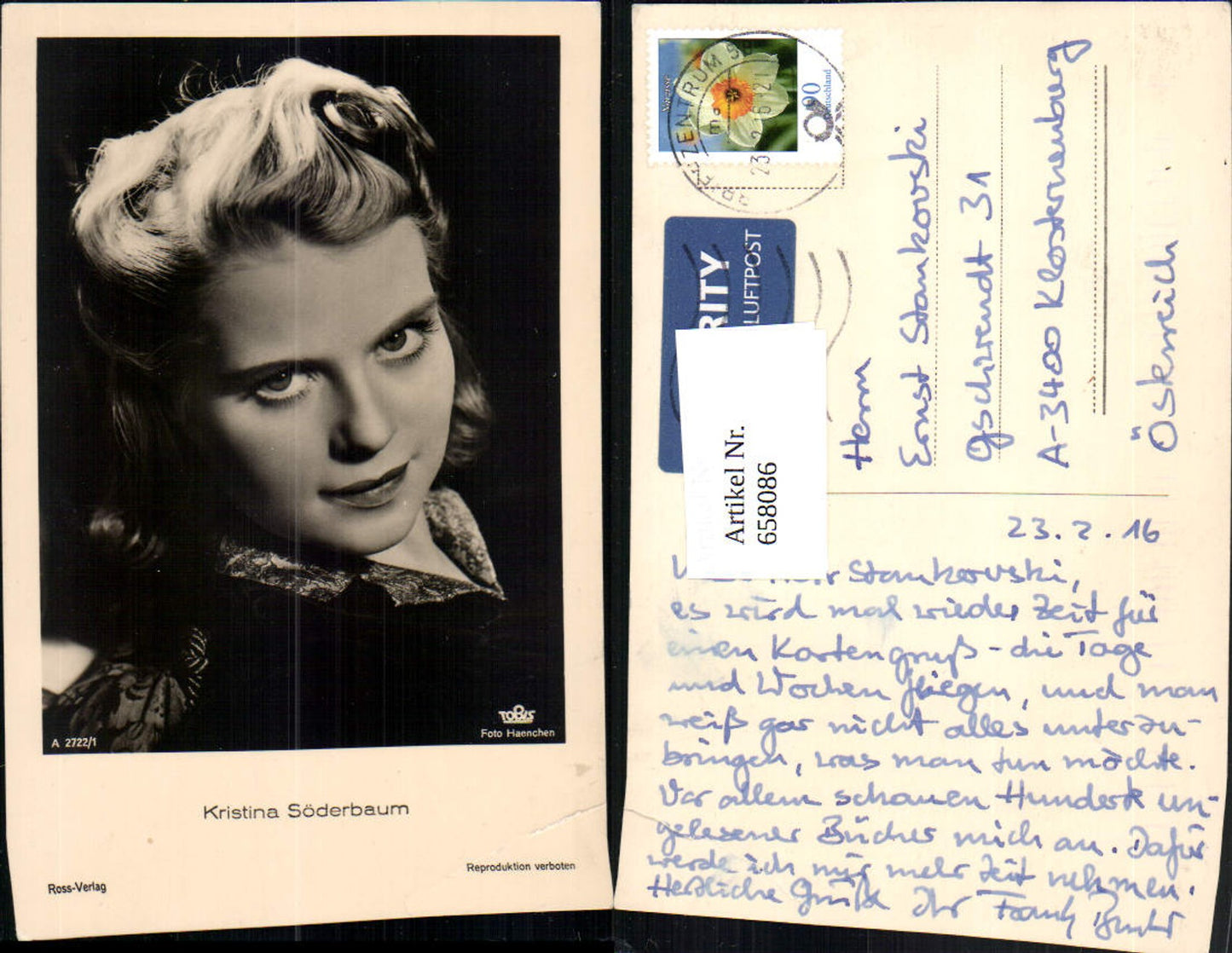 658086,Schauspielerin Kirstina Söderbaum pub Film Foto Verlag A 2722/1