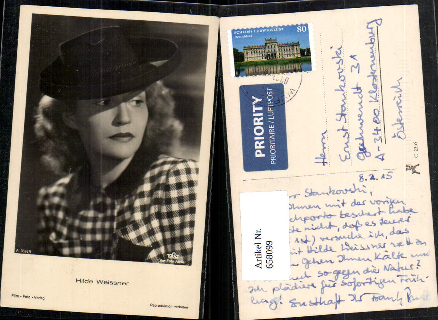 658099,Schauspielerin Hilde Weissner pub Film Foto Verlag A 3628/1