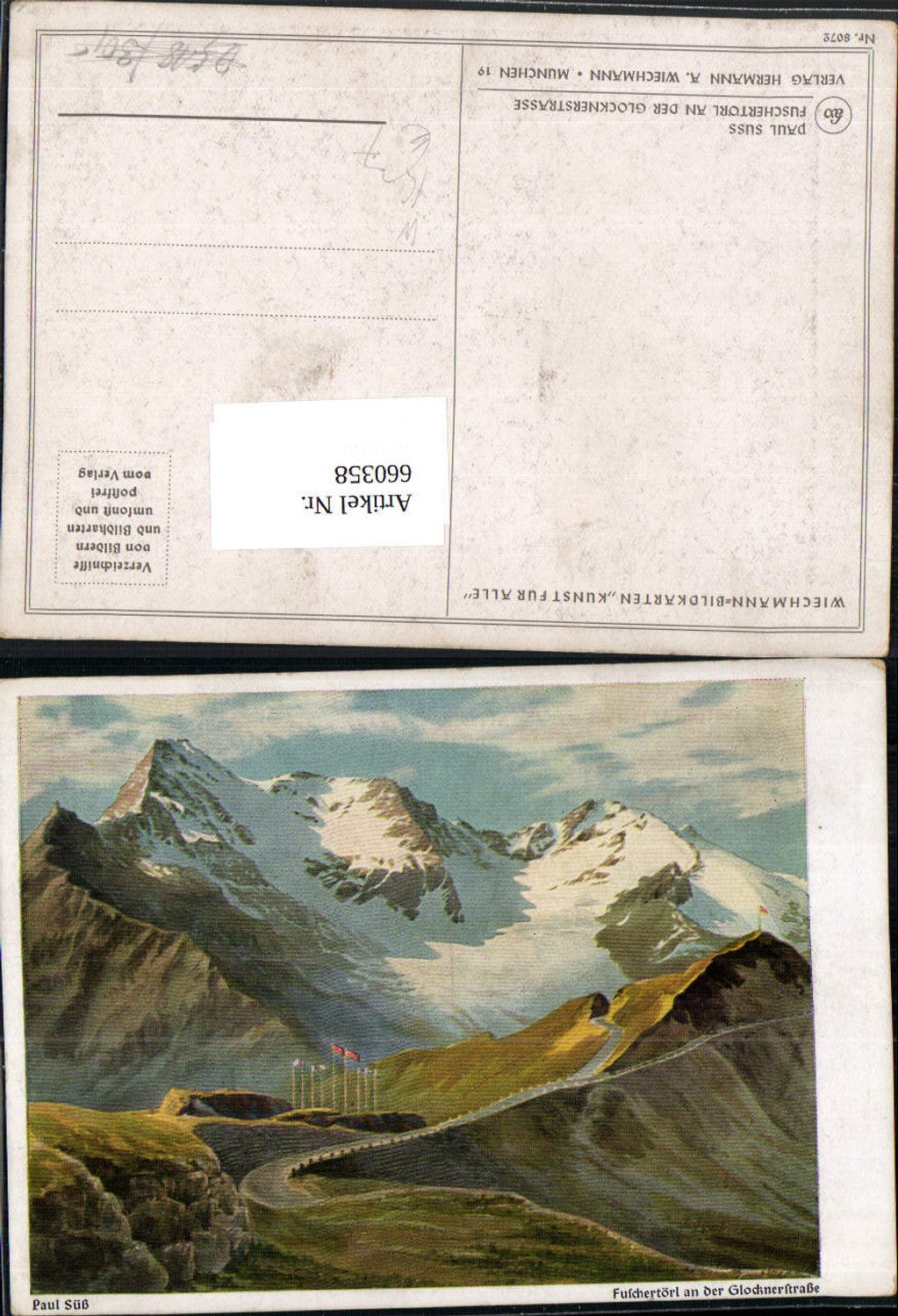 660358,Künstler Ak Paul Süss Fuschertörl Fusch a. d. Großglocknerstraße