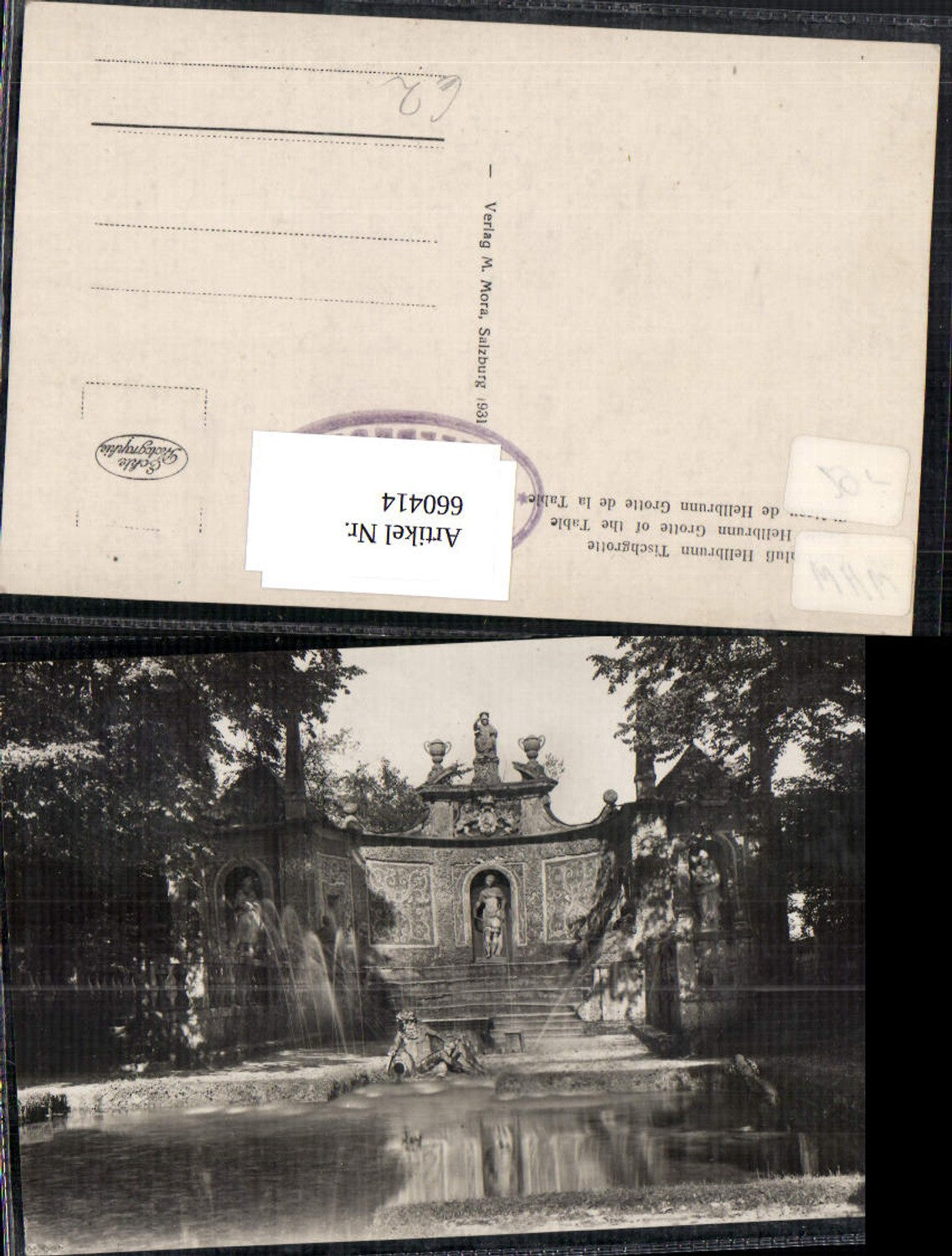 660414, Photo Ak Salzburg Hellbrunn Palace Table Grotto Water Features