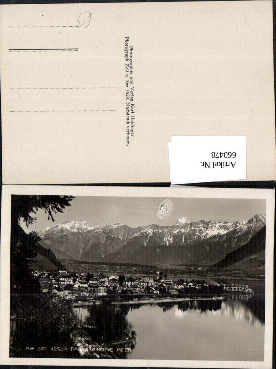 660478,Foto Ak Zell am See geg. d. Steinerne Meer