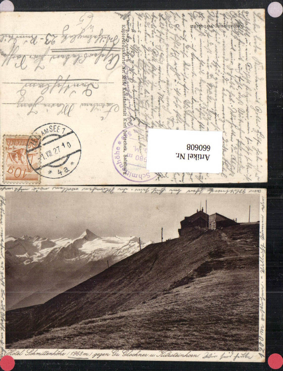 660608,Hotel Schmittenhöhe geg. Großglockner u. Kitzsteinhorn Zell a. See