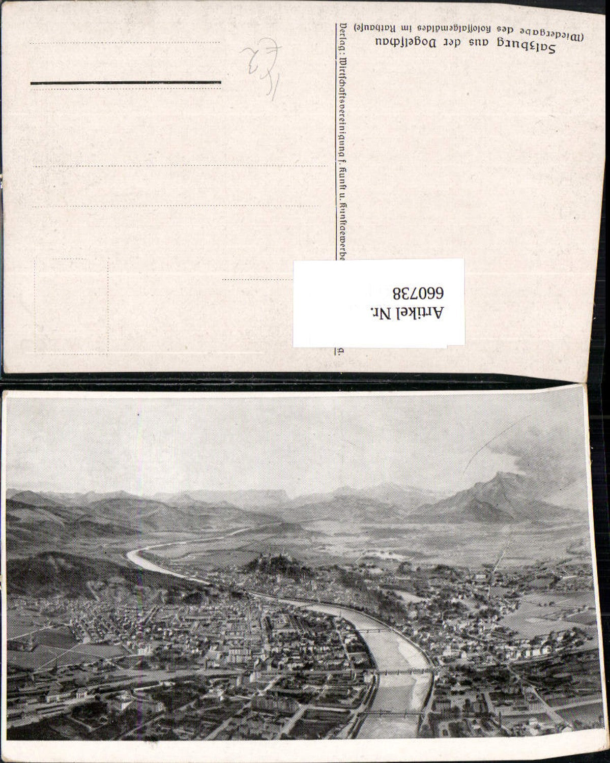 660738, Artist Ak Colossal painting Salzburg Town Hall from a bird's-eye view