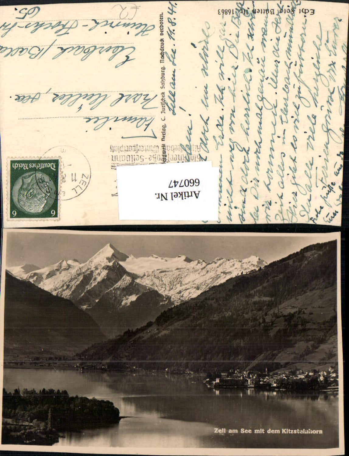 660747,Foto Ak Zell a. See mit dem Kitzsteinhorn