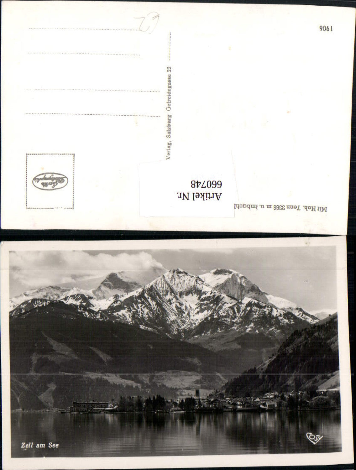 660748,Foto Ak Zell a. See Ansicht mit Hohen Tenn u. Imbachhorn