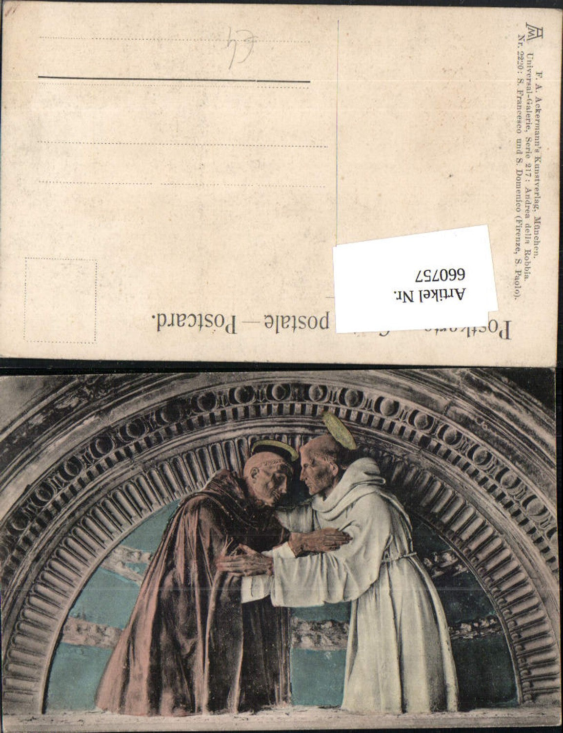 660757,Künstler Ak Andrea della Robbia S. Francesco u. S. Domenico Heilige Religion