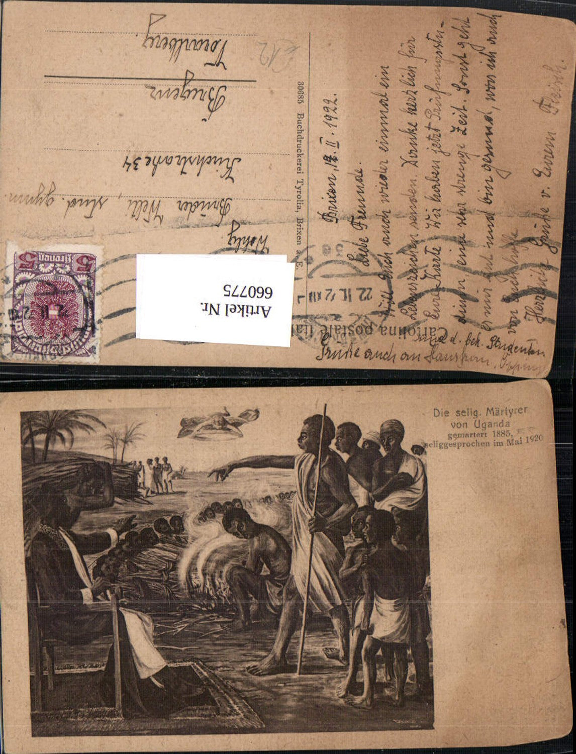 660775,Künstler Ak Die selig. Märtyrer von Uganda Religion