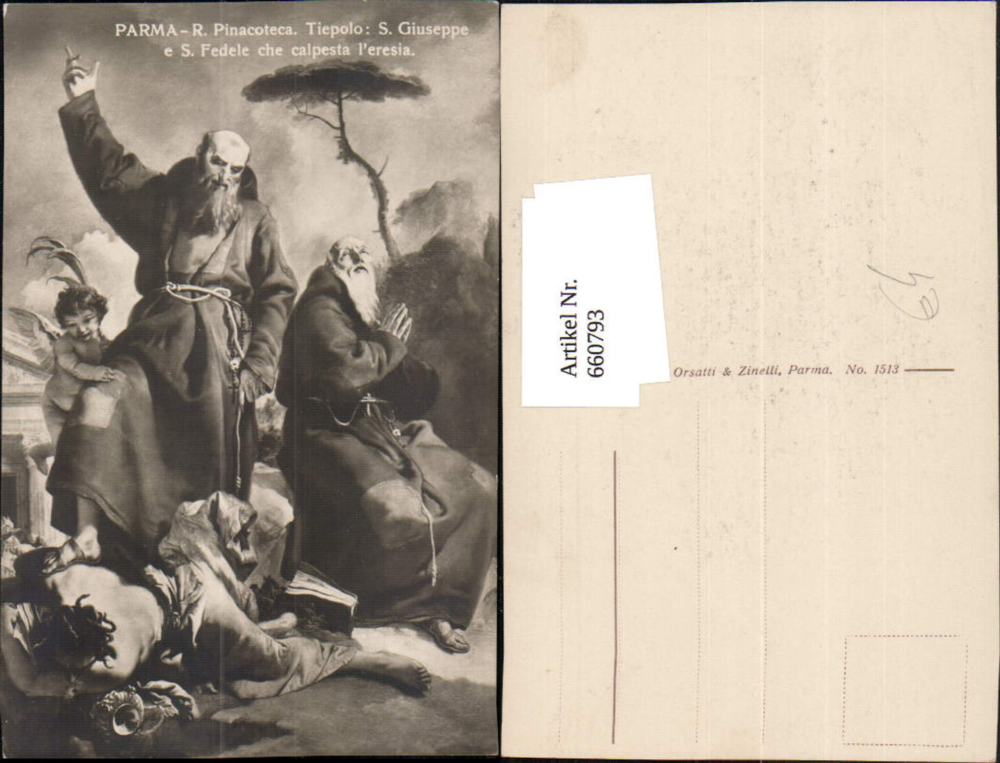 660793,Künstler Ak Tiepolo S. Giuseppe e S. Fedele che calpesta Peresia Religion