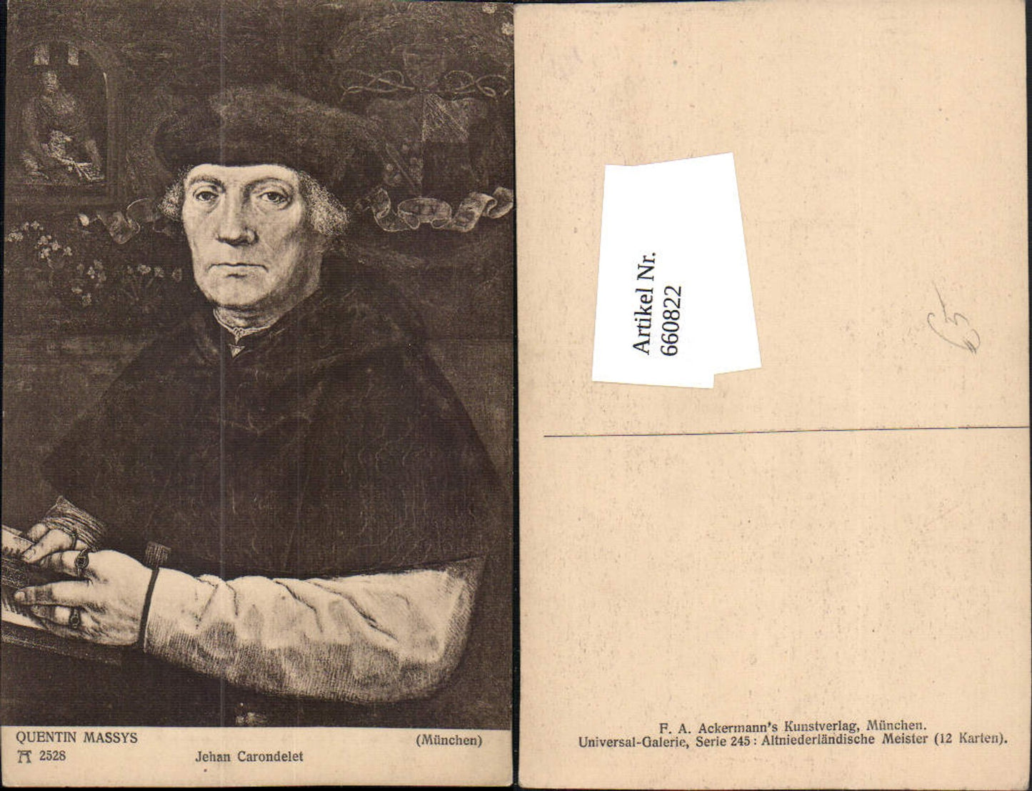 660822,Künstler Ak Quentin Massys Jehan Carondelet