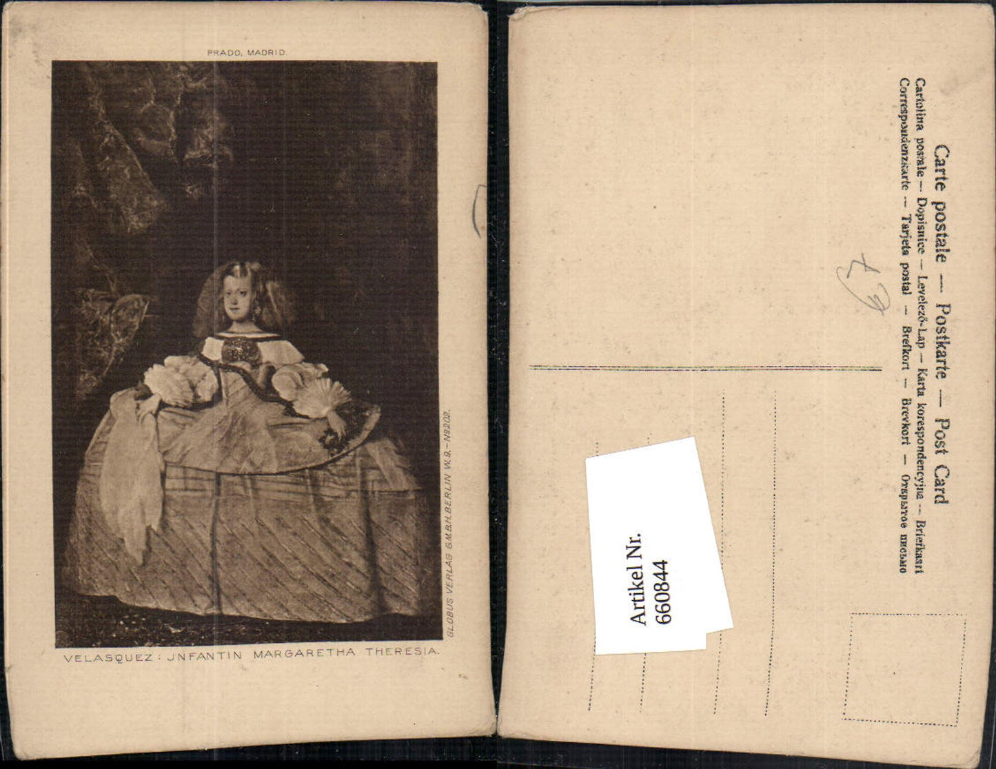 660844,Künstler Ak Velasquez Infantin Maragretha Theresia Adel Monarchie