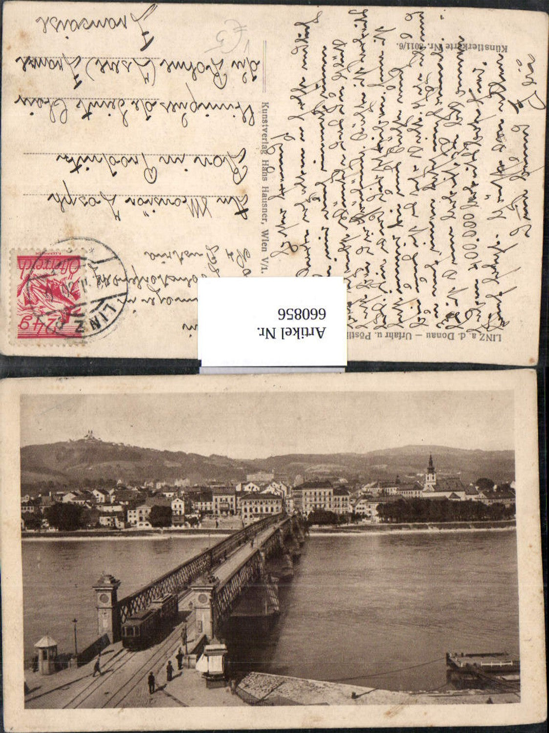 660856,Linz a. d. Donau Urfahr u. Pöstlingberg Brücke pub Hans Hausner 8011/6