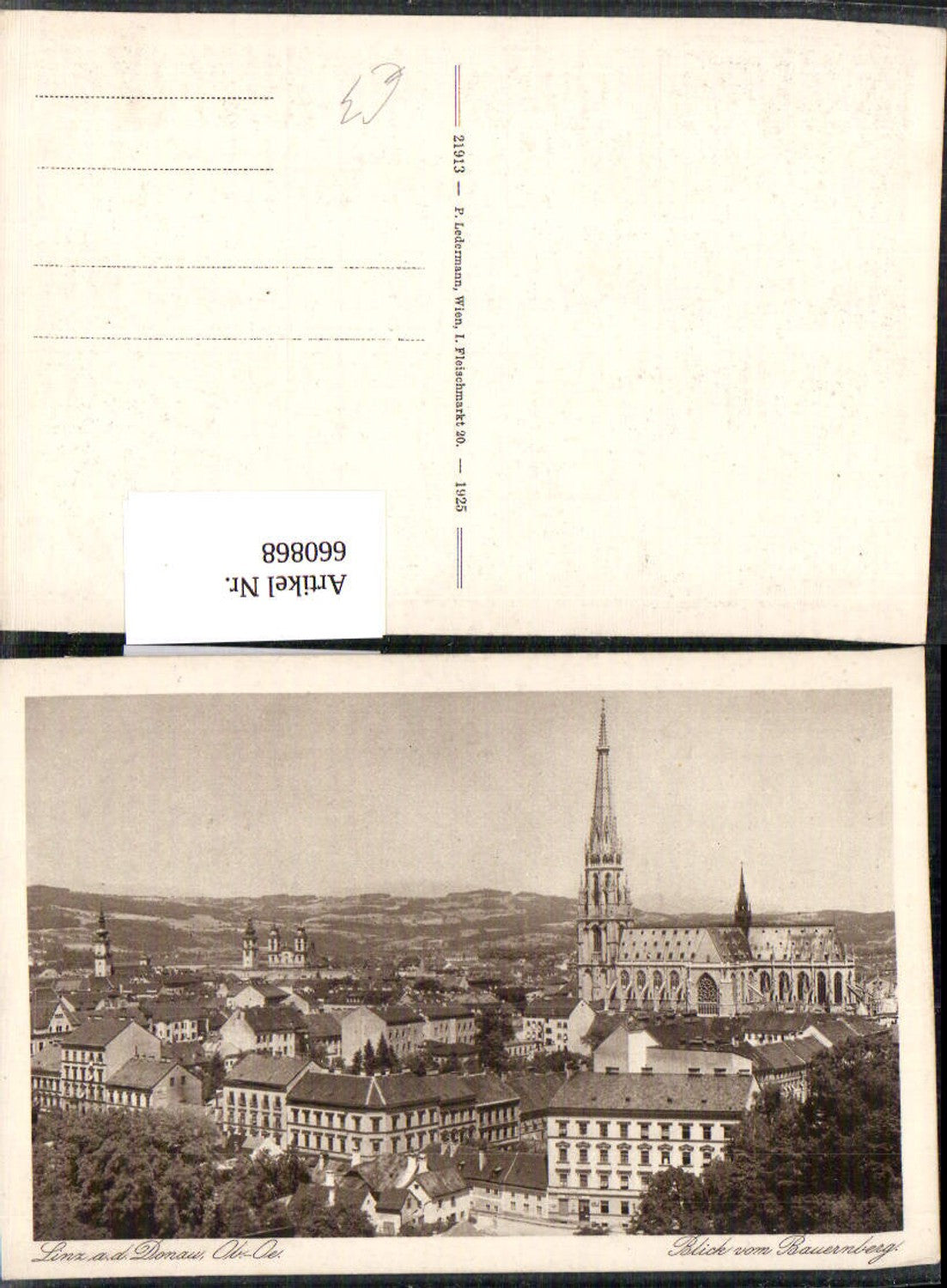 660868,Linz a. d. Donau Blick vom Bauernberg