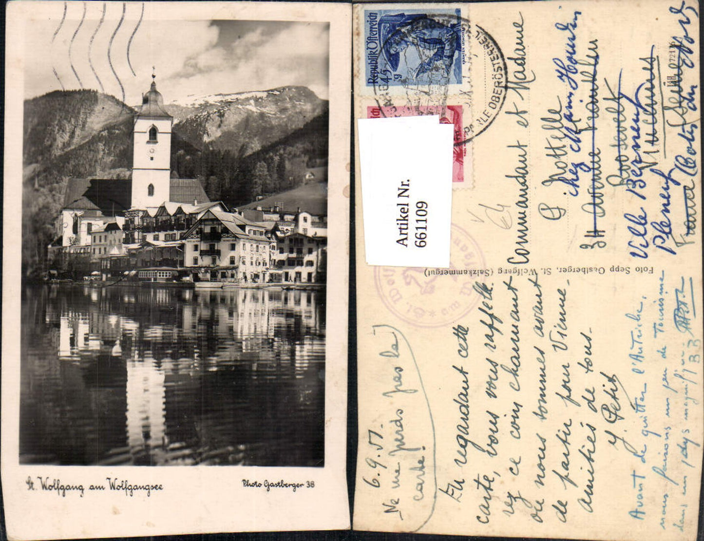 661109,Foto Ak St. Wolfgang im Salzkammergut Ansicht pub Gastberger 38