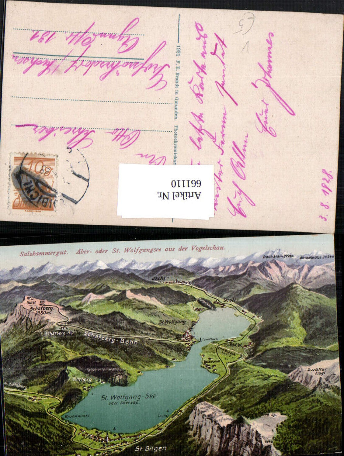 661110,Vogelschau St. Wolfgang im Salzkammergut Abersee Wolfgangsee pub Brandt