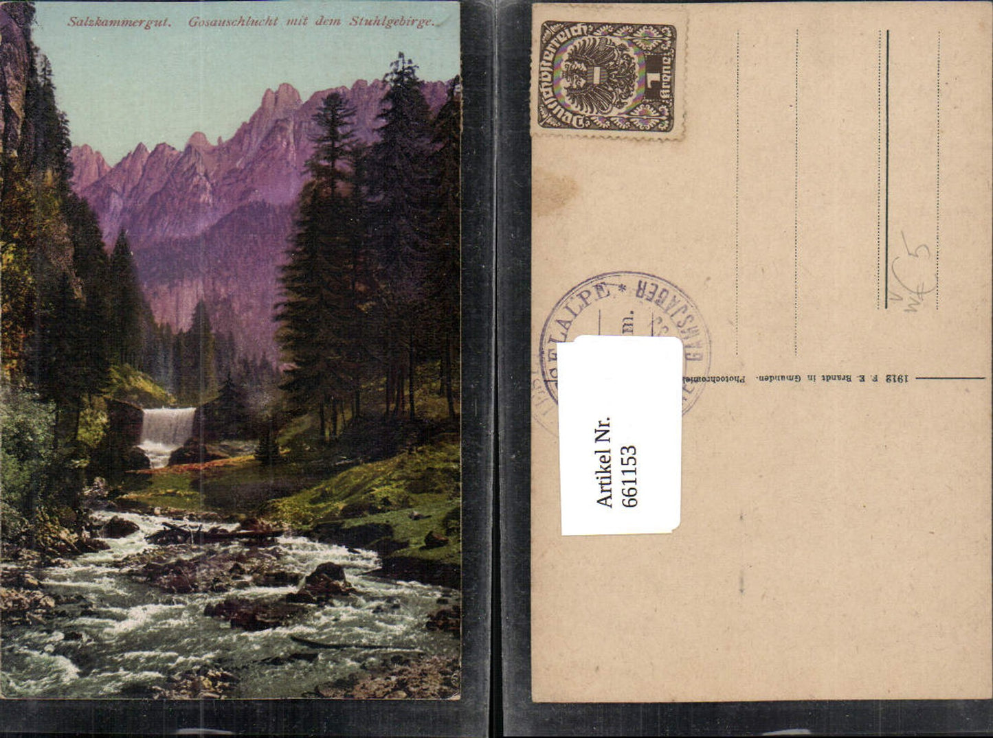 661153,Salzkammergut Gosau Gosauschlucht mit dem Stuhlgebirge pub Brandt 477