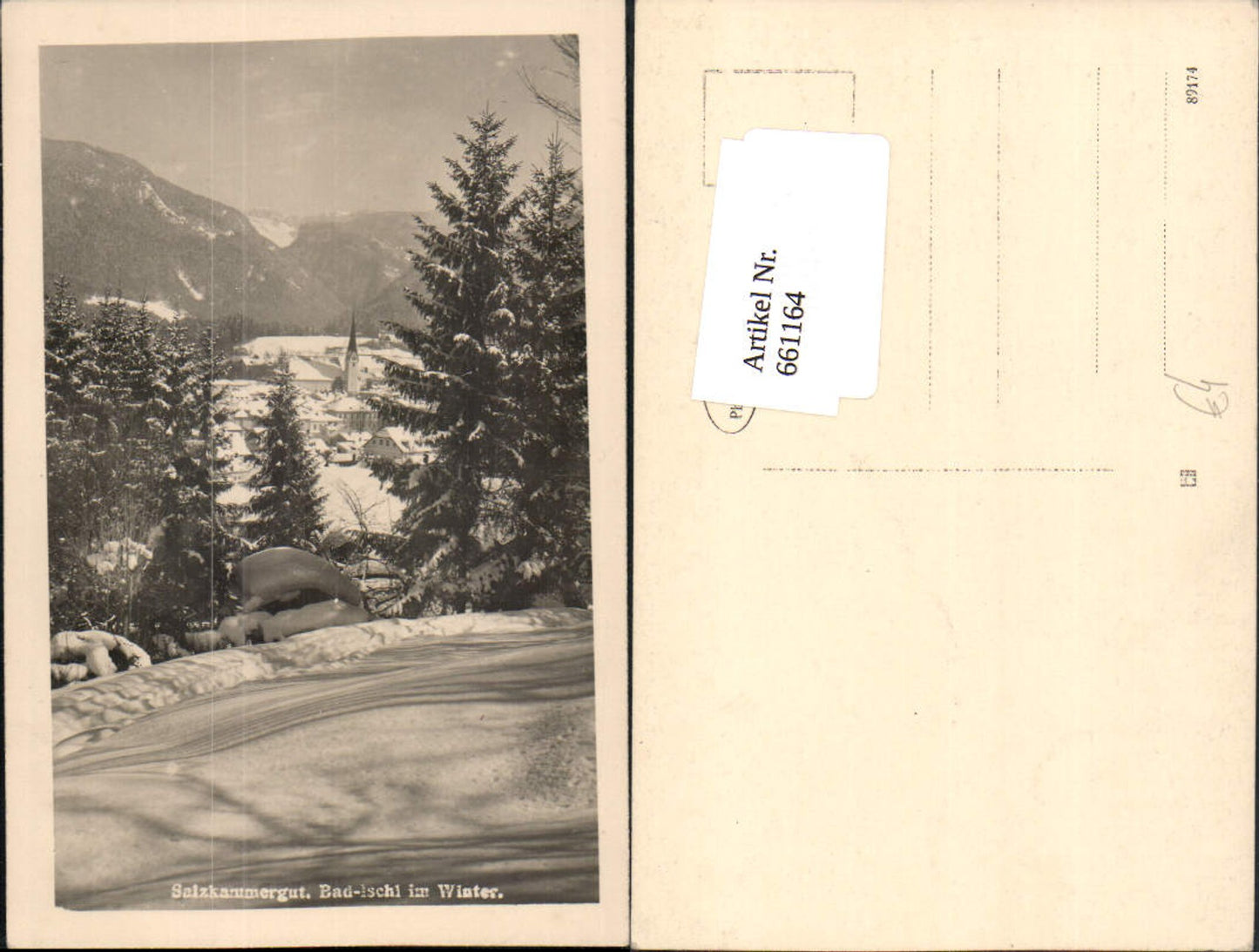 661164,Foto Ak Bad Ischl im Winter Salzkammergut