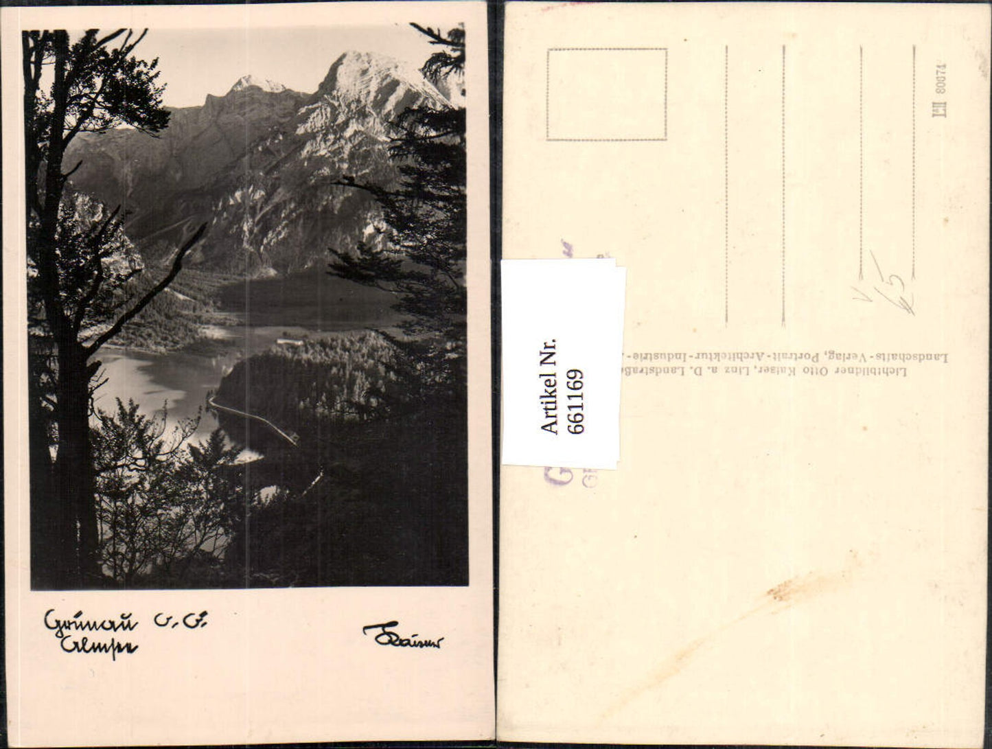 661169,Foto Ak Grünau im Almtal Almsee pub Otto Kaiser