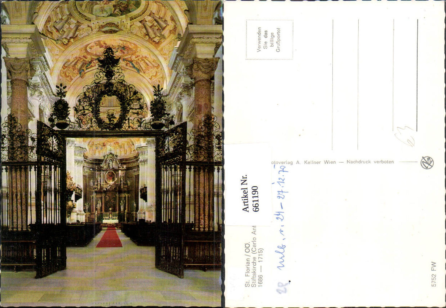 661190,St Florian Stift Stiftskirche Innenansicht