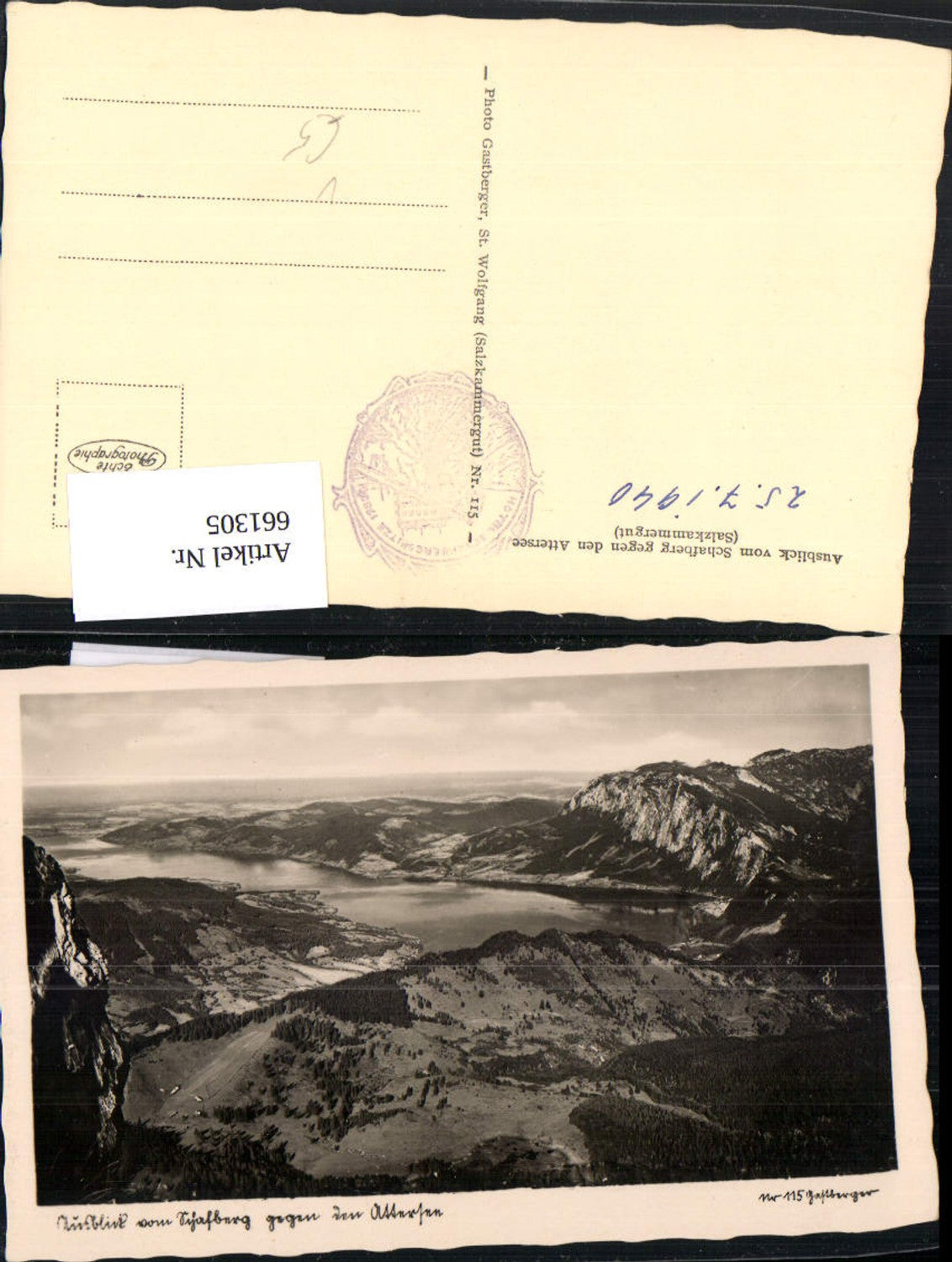 661305,Foto Ak Ausblick Schafberg Attersee St Wolfgang i. Salzkammergut pub Gastberger