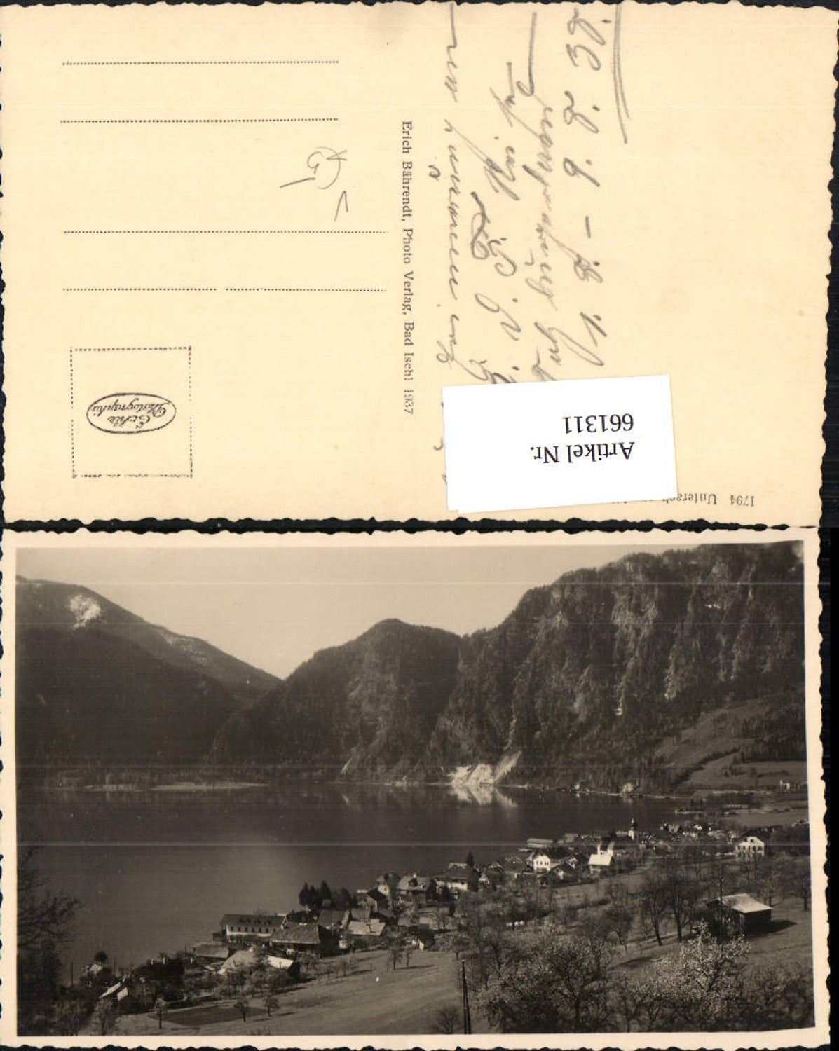 661311,Foto Ak Unterach a. Attersee pub Erich Bährendt 1794