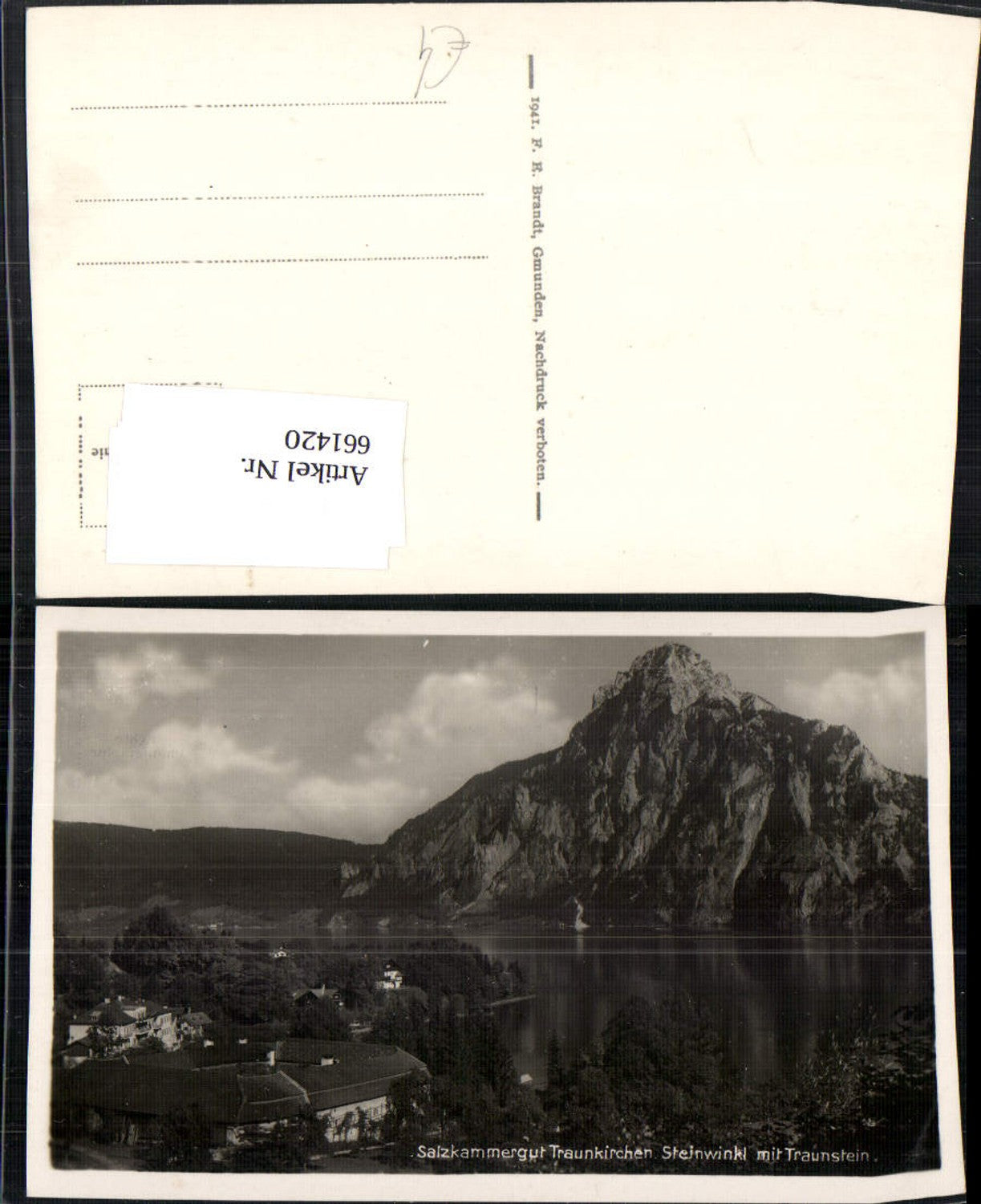 661420,Foto Ak Traunkirchen Steinwinkl mit Traunstein