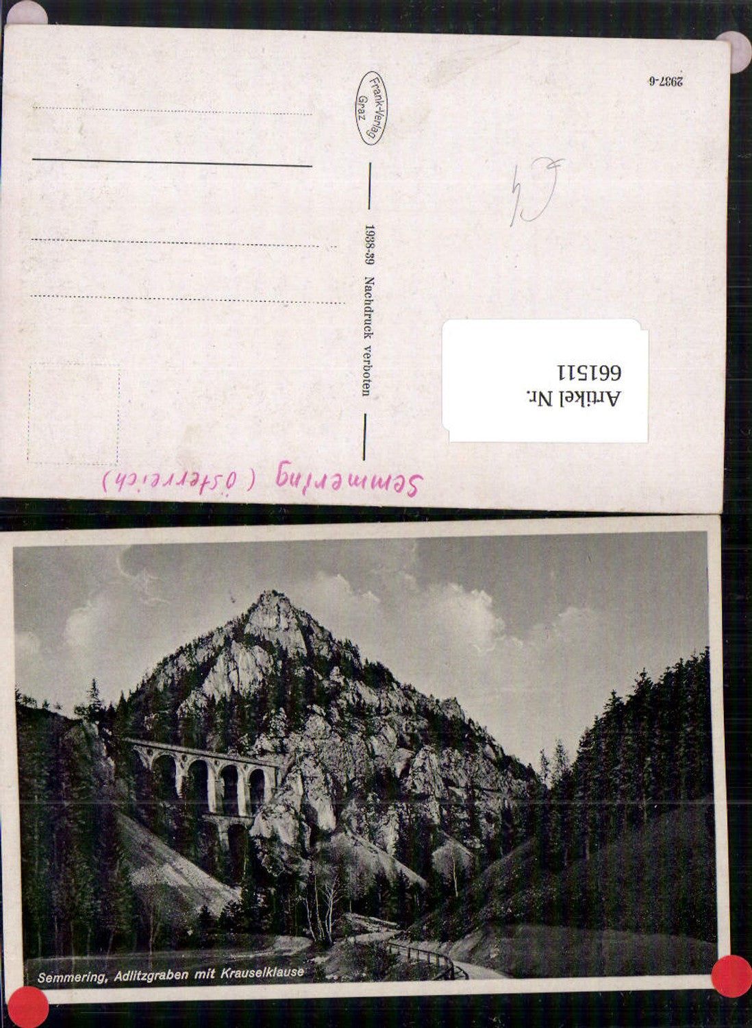 661511,Semmering Adlitzgraben mit Krauselklause Viadukt