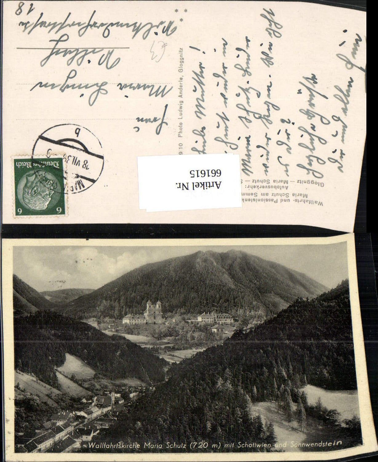 661615,Wallfahrtskirche Maria Schutz mit Schottwien u. Sonnwendstein