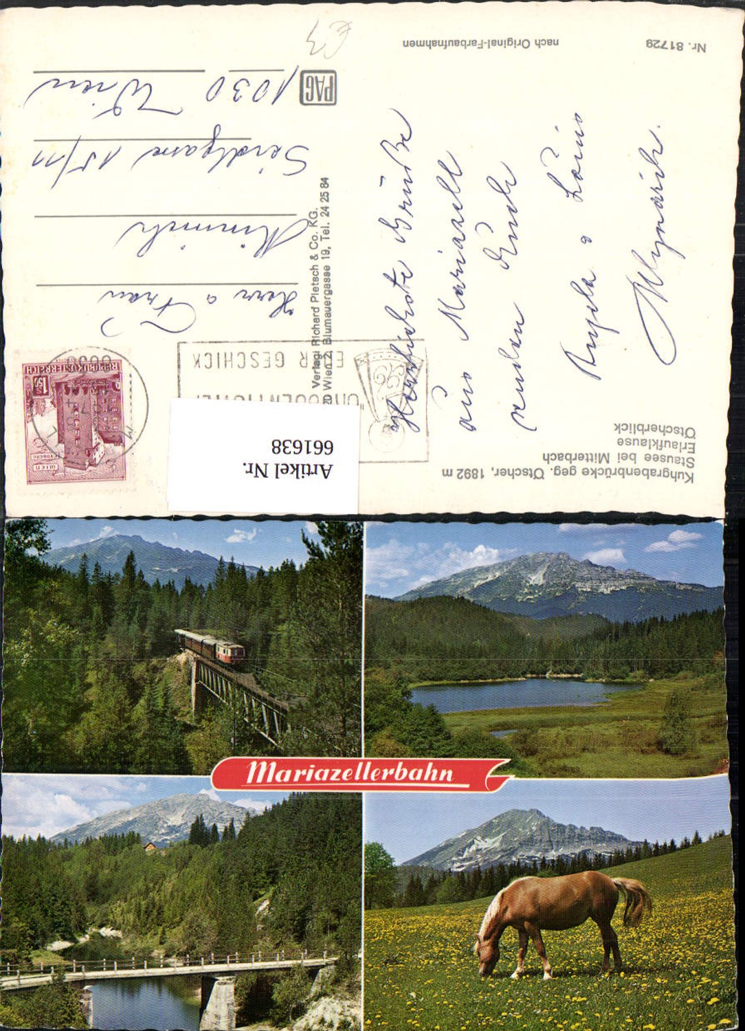 661638,Mehrbild Ak Mariazellerbahn Brücke Eisenbahn Pferd Mitterbach am Erlaufsee