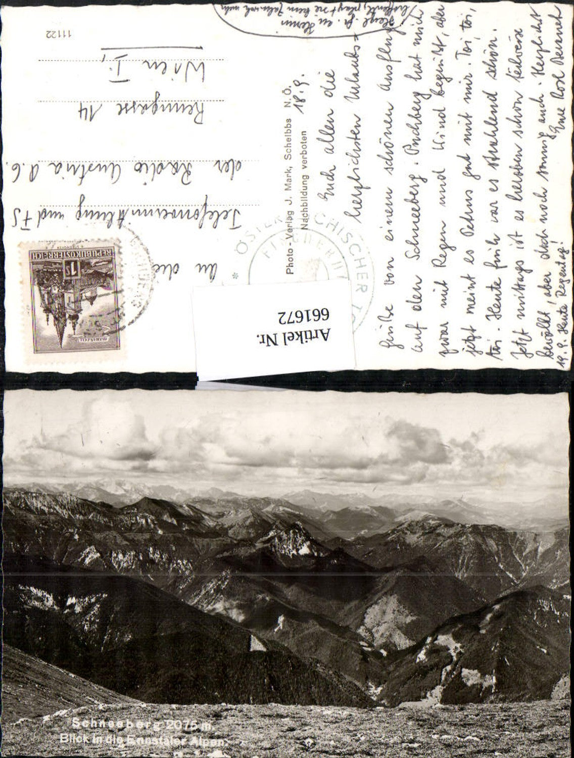 661672,Foto Ak Schneeberg Blick Ennstaler Alpen Puchberg am Schneeberg