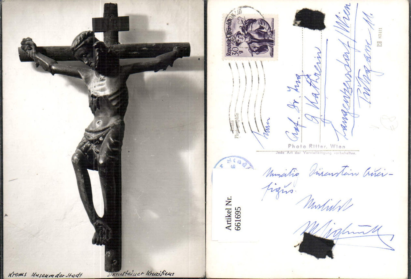 661695,Foto Ak Krems Museum Kruzificus Kreuz pub Photo Ritter