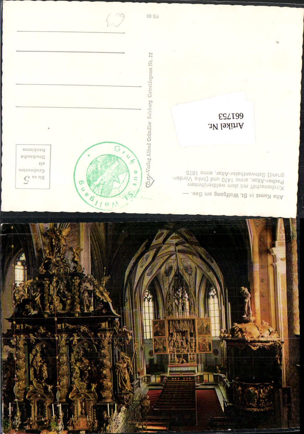 661753,St. Wolfgang im Salzkammergut Pacher-Altar Kirche Innen