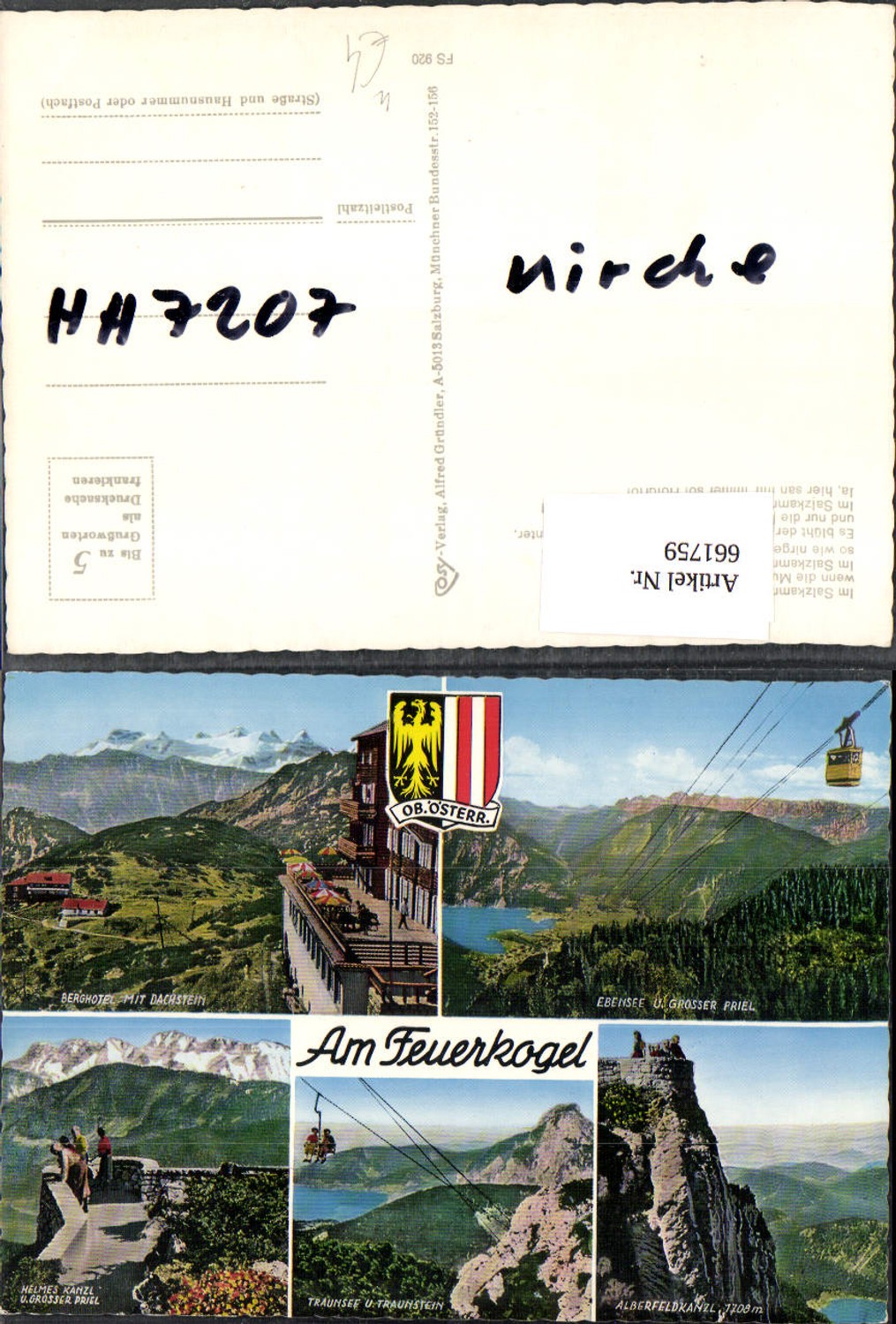 661759,Mehrbild Ak Am Feuerkogel Ebensee am Traunsee Seilbahn Gondel