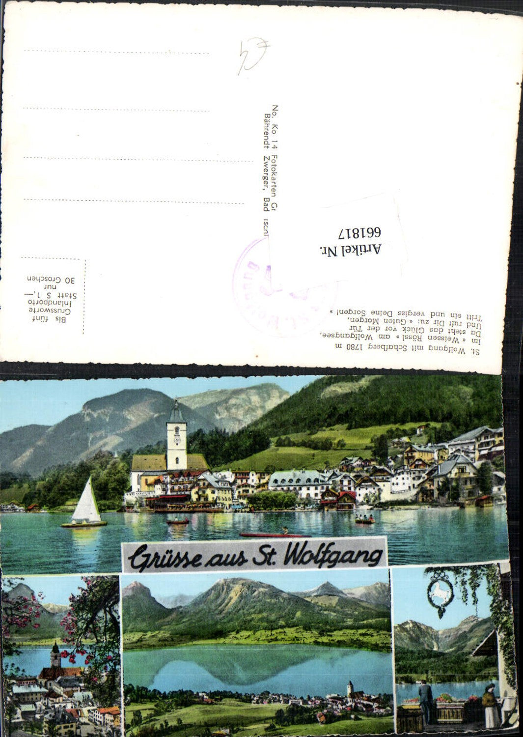 661817,Mehrbild Ak St Wolfgang im Salzkammergut Segel Weisses Rössl