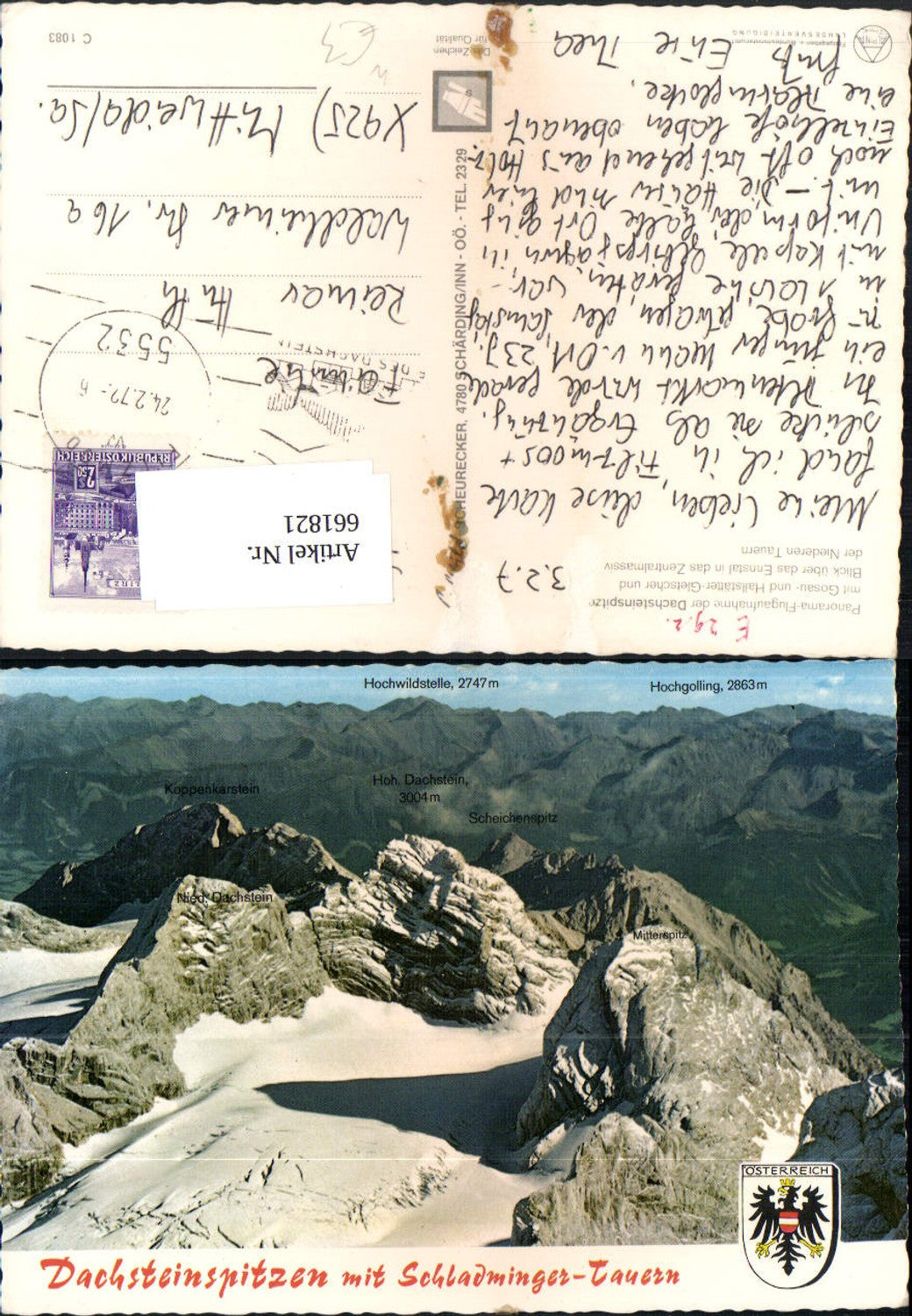 661821,Dachsteinspitzen mit Schladminger Tauern Hallstatt Hallstätter Gletscher
