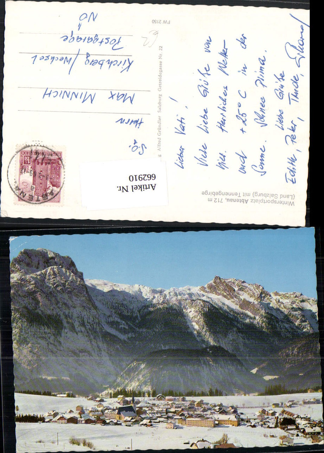 662910,Abtenau mit Tennengebirge Winteransicht