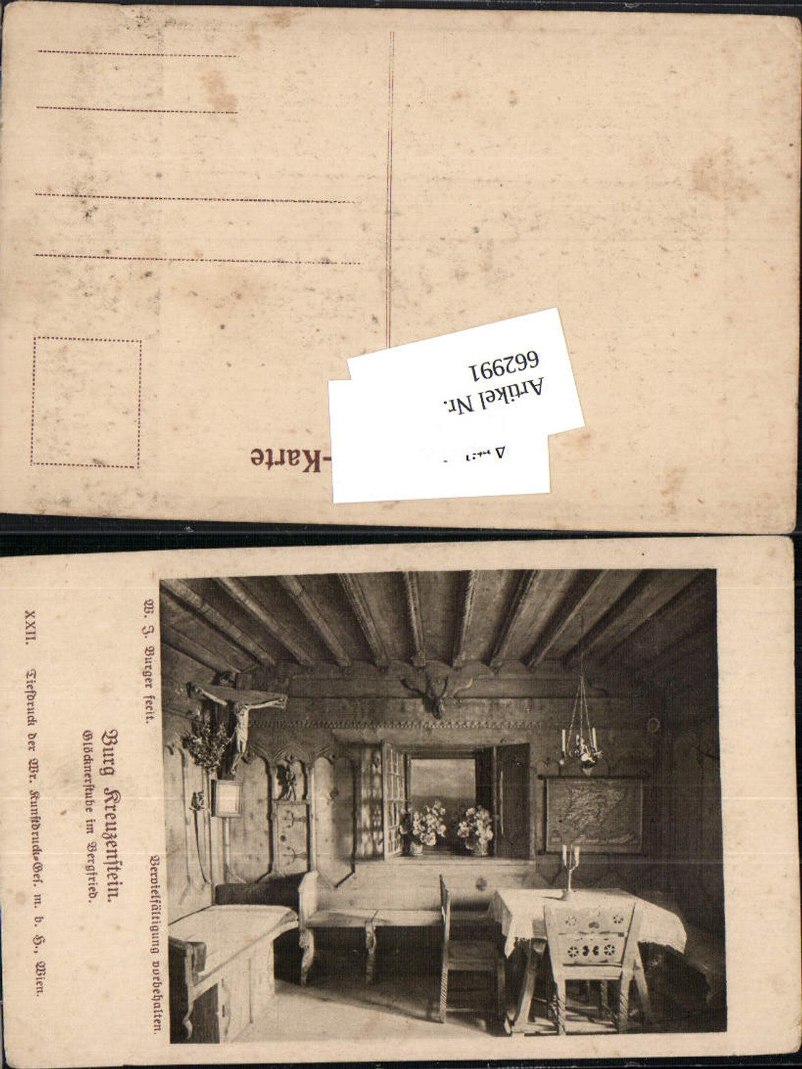 662991,W.J. Burger Burg Kreuzenstein bei Korneuburg Leobendorf Glöcknerstube